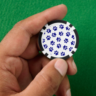 Lot De Jeton De Poker Motif Des Paws, Paws Chiens, Paws Bleus Marine