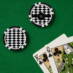 Lot De Jeton De Poker Motif diamant blanc et noir