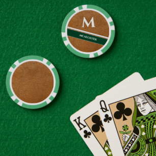 Lot De Jeton De Poker Motif en cuir personnalisé de clubhouse vintage mo
