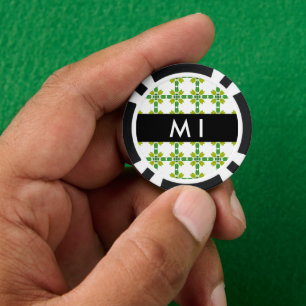 Lot De Jeton De Poker Motif feuille, Feuilles verts, votre nom