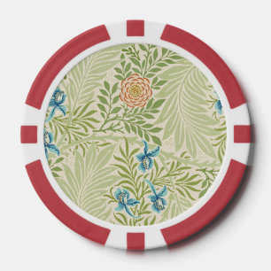 Lot De Jeton De Poker Motif floral de pied-d'alouette de William Morris