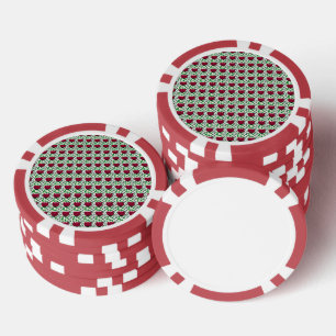 Lot De Jeton De Poker Motif floral de tulipe cramoisie Rouge élégant