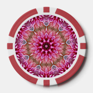 Lot De Jeton De Poker Motif géométrique à fleurs rose Mandala-67545