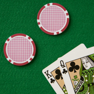 Lot De Jeton De Poker Motif Gingham Rose Bébé