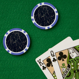 Lot De Jeton De Poker Motif Marbre Foncé Abstrait Style Encre Alcoolique