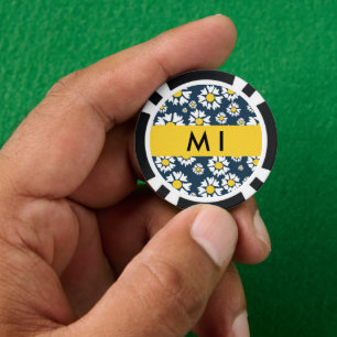 Lot De Jeton De Poker Motif Marguerite, Marguerites Blanches, Votre Nom