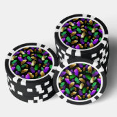 Lot De Jeton De Poker Motif sans couture avec des plumes de Mardi Gras (Empiler)
