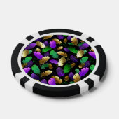 Lot De Jeton De Poker Motif sans couture avec des plumes de Mardi Gras (Simple)
