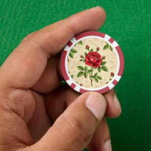 Lot De Jeton De Poker Motif vintage rose rouge