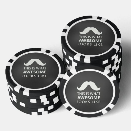Lot De Jeton De Poker Moustache Incroyable (Empiler)