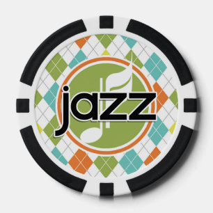 Lot De Jeton De Poker Musique de jazz; Motif de Jacquard coloré