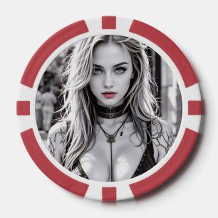 Lot De Jeton De Poker Mystérieuse envoûtante aux yeux d'acier et d'ombre