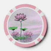 Lot De Jeton De Poker Nénuphars roses et fleurs de lotus - rendu 3D (Verso)