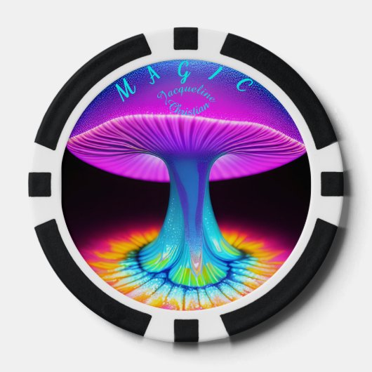 Lot De Jeton De Poker Neon Boho Unique Wedding Favor (Recto)