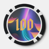 Lot De Jeton De Poker Neon Futuristic Poker Party Entreprise (Verso)