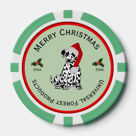 Lot De Jeton De Poker Noël Dalmatie Salutations d'affaires (Recto)