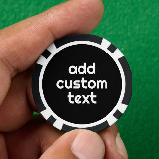 Lot De Jeton De Poker Noir Créez votre propre - Faites-le votre texte pe