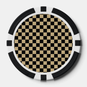 Lot De Jeton De Poker Noir et Tan Checkered