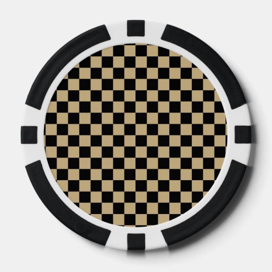 Lot De Jeton De Poker Noir et Tan Checkered (Recto)