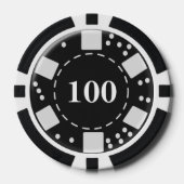 Lot De Jeton De Poker Noir monogrammé 100 (Recto)
