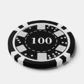 Lot De Jeton De Poker Noir monogrammé 100 (Simple)