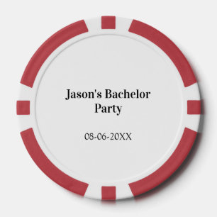 Lot De Jeton De Poker Nom de la fête de Bachelor date simple minimal mei