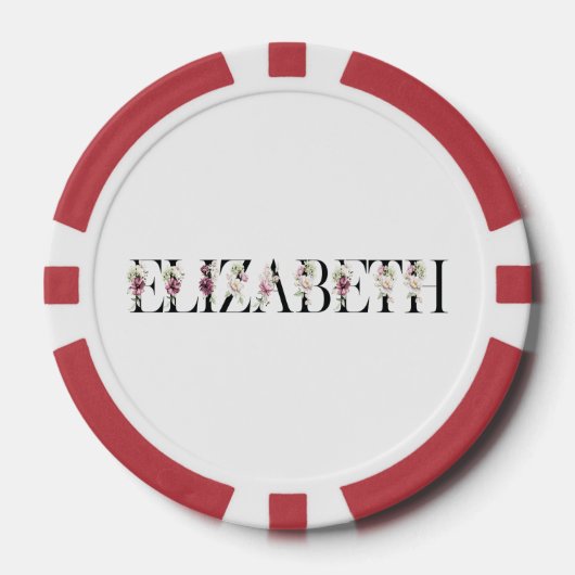 Lot De Jeton De Poker Nom Elizabeth (Recto)