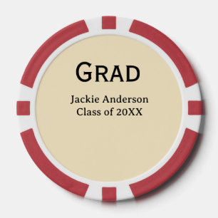 Lot De Jeton De Poker nom en lettre gras classe de 20XX pastel jaune