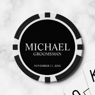 Lot De Jeton De Poker Nom et monogramme du Groomsman personnalisé