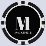 Lot De Jeton De Poker Nom initial du monogramme<br><div class="desc">La typographie moderne minimaliste monogramme design de nom initial qui peut être modifié pour personnaliser.</div>