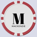 Lot De Jeton De Poker Nom initial du monogramme<br><div class="desc">La typographie moderne minimaliste monogramme design de nom initial qui peut être modifié pour personnaliser.</div>