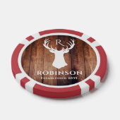 Lot De Jeton De Poker Nom Initiales Monogramme Bois de Cerf Rustique Sim (Simple)