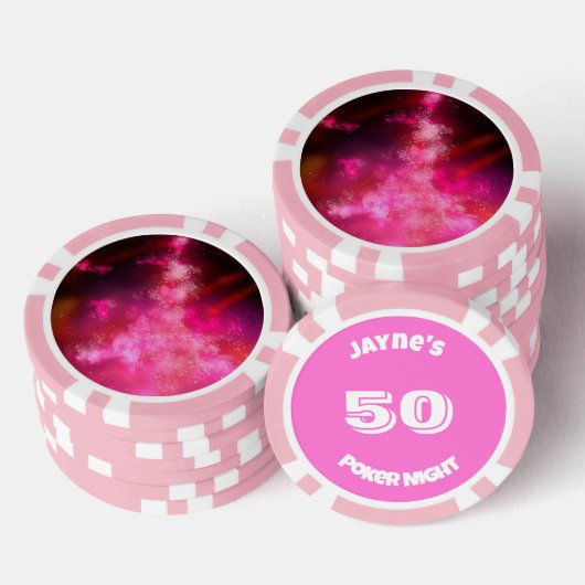 Lot De Jeton De Poker Nom personnalisé Flèche rose (Empiler)