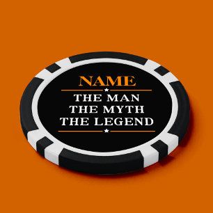 Lot De Jeton De Poker Nom Personnalisé L'Homme Le Mythe La Légende