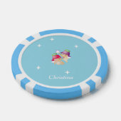 Lot De Jeton De Poker Nom personnalisé mignon anges sur bleu (Simple)