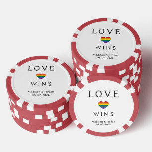Lot De Jeton De Poker Noms personnalisés / Texte Arc-en-ciel AMOUR