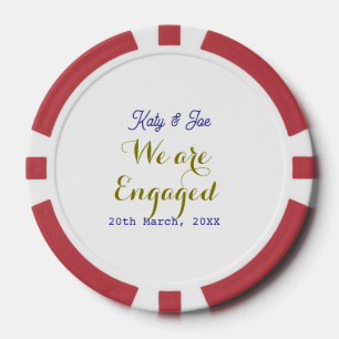 Lot De Jeton De Poker Nous sommes fiancés violet or nom date élégant sim