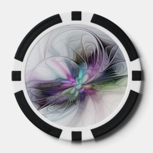 Lot De Jeton De Poker Nouvelle vie, art abstrait fractal de fantaisie co