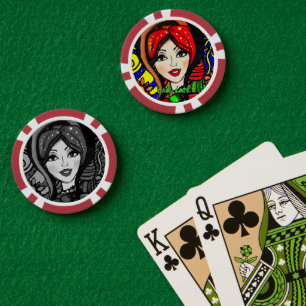 Lot De Jeton De Poker Nuit de jeu de couple Lady Luck personnalisée 4