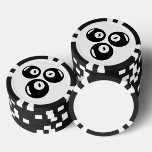 Lot De Jeton De Poker Numéro Chanceux 111 Boules Noires
