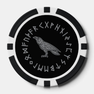 Lot De Jeton De Poker Odin Corbeau Corneille Mythologie Viking runes run