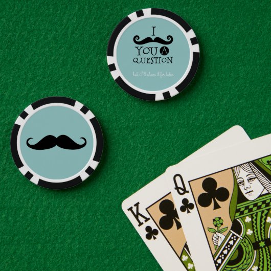 Lot De Jeton De Poker Oeuf Robin noir Humour Moustache bleu (Table de poker (double))