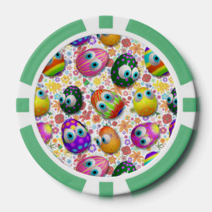 Lot De Jeton De Poker Œufs de Pâques de dessin animé mignons et drôles