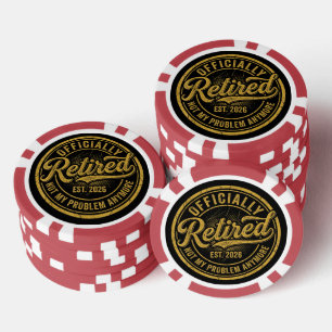 Lot De Jeton De Poker Officiellement à la retraite 2026 Gold Vintage