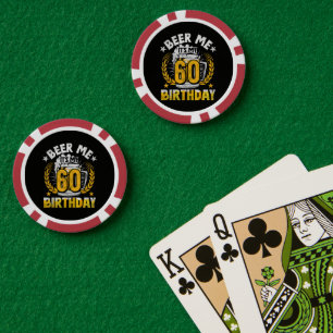 Lot De Jeton De Poker Offre moi une bière, c'est mon 60e anniversaire Dr