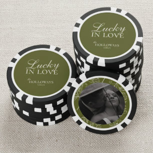 Lot De Jeton De Poker Olive Green Mariage personnalisé livre d'hôtes
