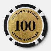 Lot De Jeton De Poker Or 100 Numéroté (Verso)