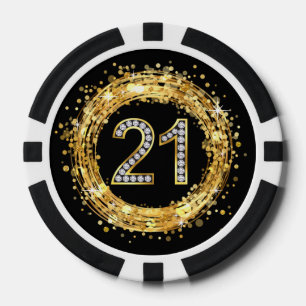 Lot De Jeton De Poker Or des confettis de Bling de parties