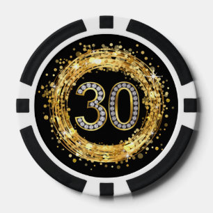 Lot De Jeton De Poker Or des confettis de Bling de parties