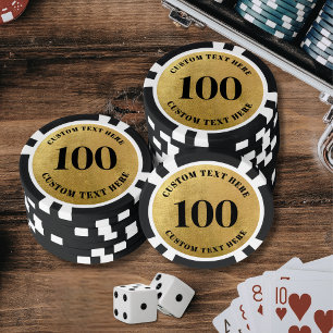 Lot De Jeton De Poker Or personnalisé 100 en or numéroté
